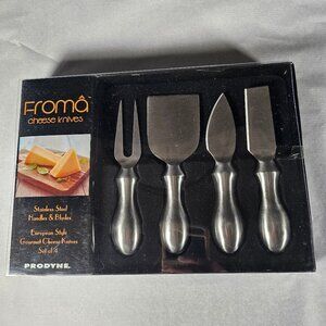 Prodyne Froma Stainless Steel Cheese Knife Set 4 Piece European Style Knifes